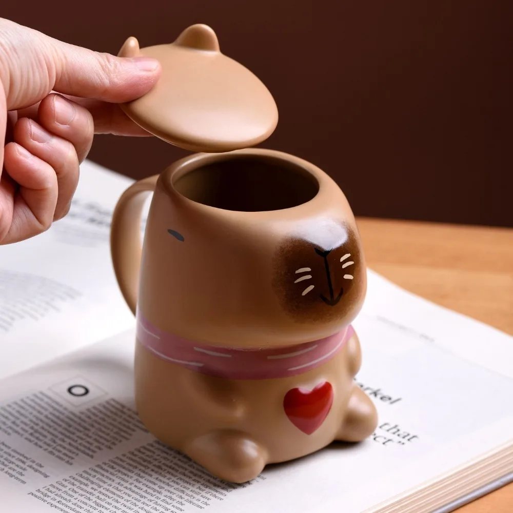 

Hot Ceramic Water Dolphin Cup Capybara Mug Home Breakfast Milk Coffee Mug Cartoon Creative Modeling Cups