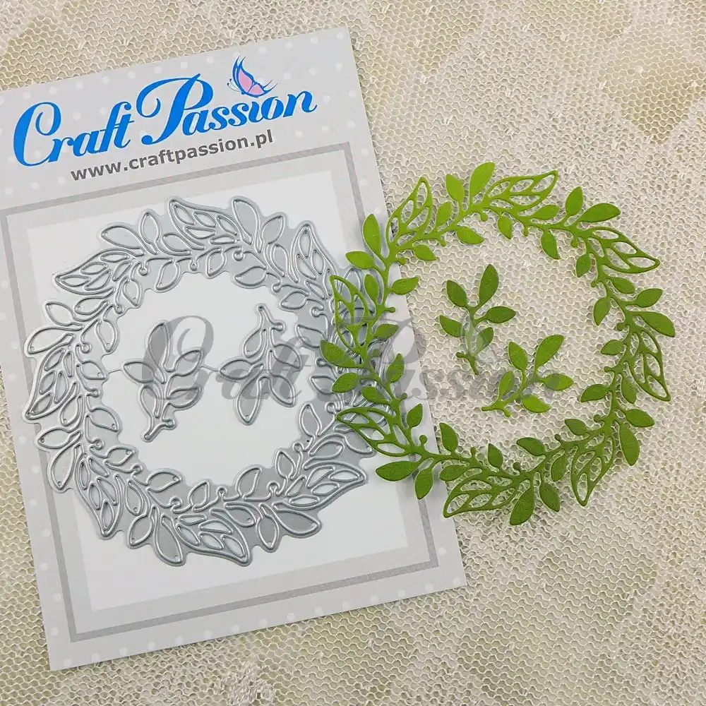 Metal cutting dies cut die mold wreath with leaves Scrapbook paper craft knife mould blade punch stencils die