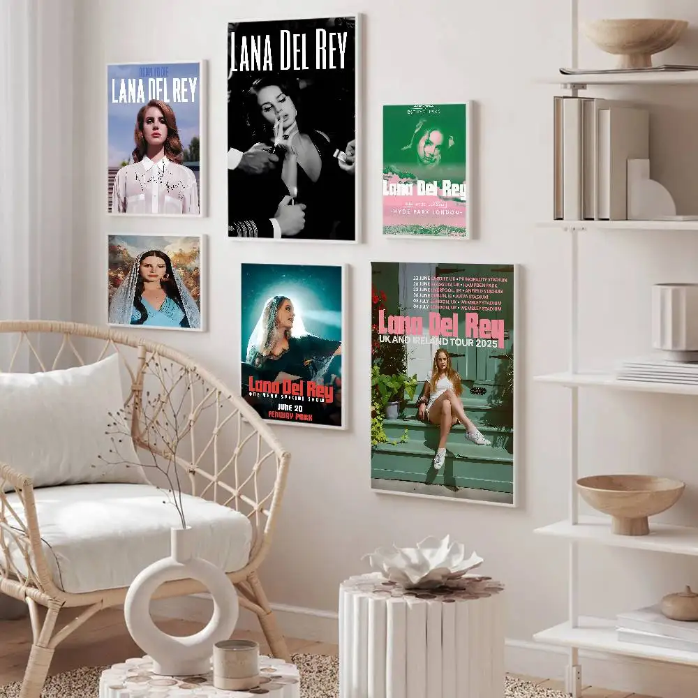 L-Lana Del Singer Reyes ملصقات كلاسيكية عتيقة مقاومة للماء ملصق ورقي للمقهى وبار ديكور المنزل