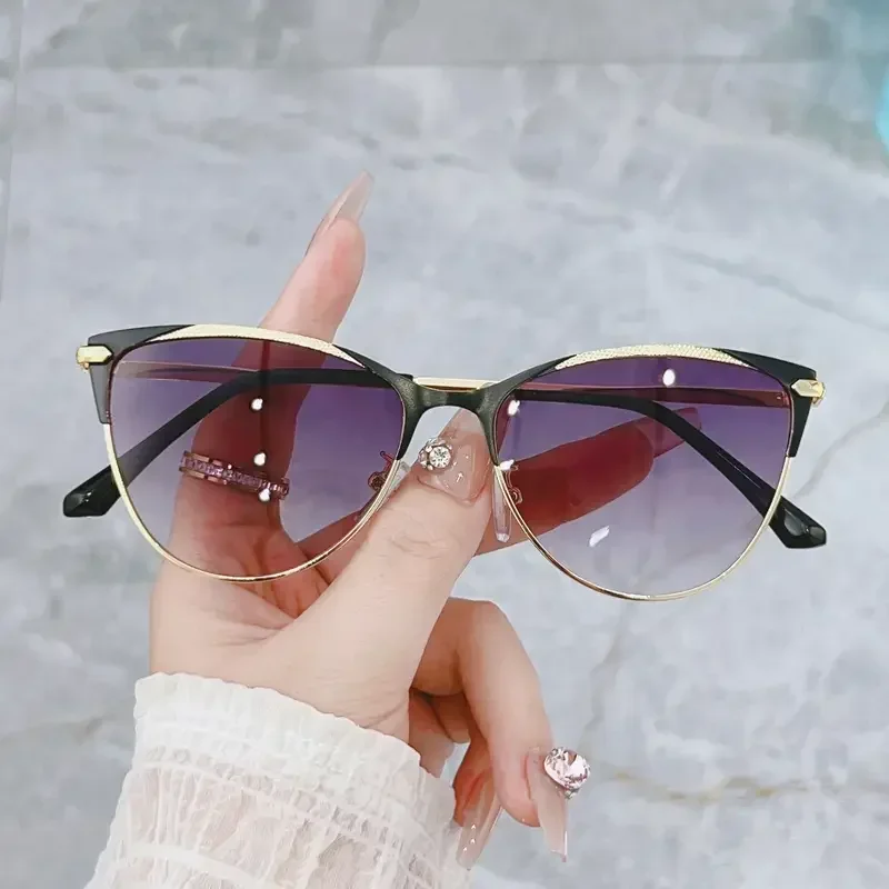 1 Stück modische Retro-Katzenaugen-Sonnenbrille für Damen, Sonnenschutz mit großem Rahmen, UV400, stilvolles Outfit, Strandurlaub – Detail 6