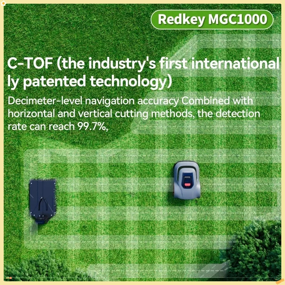 Robot cortacésped con cables de límite de 590 pies para acre de 0,25 (1/4 acre), pendiente del 45%, tiempo de ejecución de 70 minutos, recarga automática
