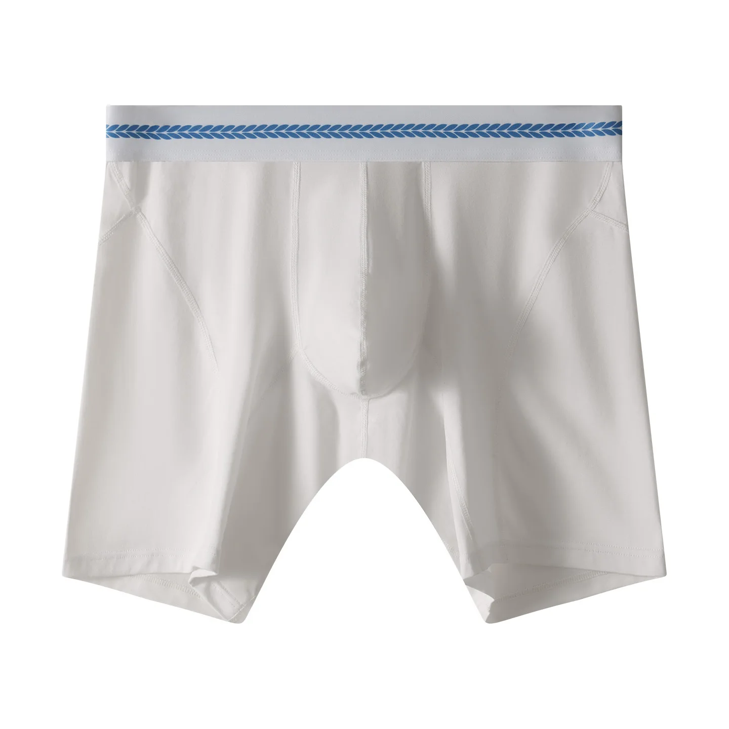 

Anti-chafing Men's Cotton Boxer Briefs, Long Leg Mid-rise Sports Underwear with Large Pouch