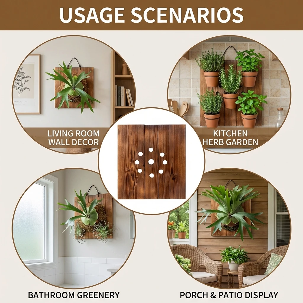 

Mounting Board For Staghorn Fern Plant Holder With Installation Kit Farmhouse Style Vertical Garden Decor