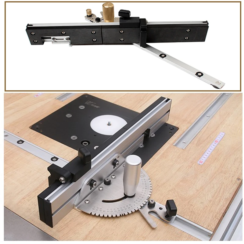 Brass Handle 450mm Miter Gauge With Box Jiont Jig Track Stop Table Saw Router Miter Gauge Saw Assembly Ruler Woodworking Tools