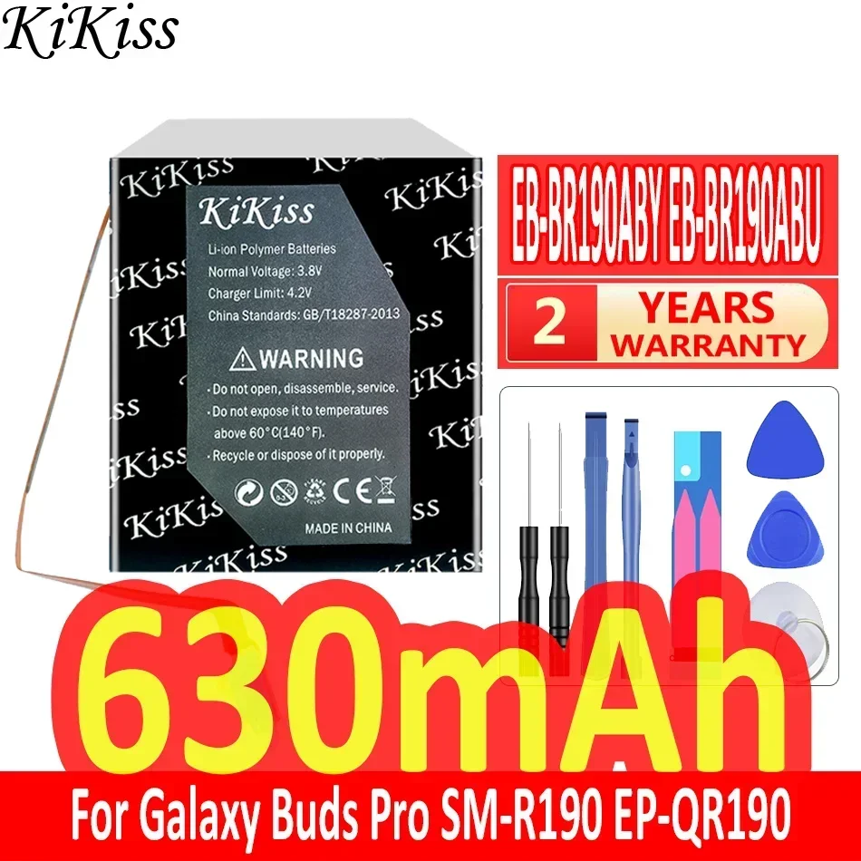 KiKiss 삼성 갤럭시 버즈 프로 SM-R190 EP-QR190 이어폰용 강력한 배터리 EB-BR190ABY EB-BR190ABU, 630mAh