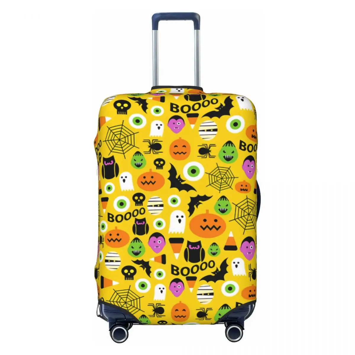 

Halloween Pumpkins Ghosts Skulls Pattern Suitcase Cover Elastic Luggage Protective Covers for 18-32 inch