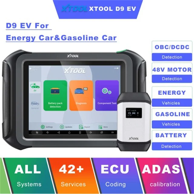 2024 XTOOL D9 EV Electric Vehicles Diagnostic Tablet Support DoIP and CAN-FD for Tesla for B-YD With Battery Pack Detection