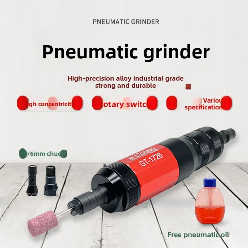 

Co-Gong Pneumatic Grinder Extended Polishing Wind Grinder Carving Grinder Rust Removal Tire Repair Pneumatic Inner Hole Straight Grinder 3/6mm