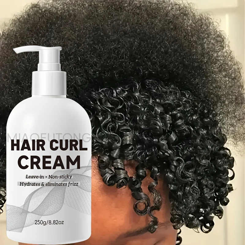 Strong Hold Curl Defining Cream with Argan Oil for Wavy Curls - Anti-Frizz Styling Cream for Long Lasting Bounce and Definition