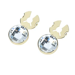 ICEYY High Quality Brass Metal Large Round Crystal Button Cover Cufflinks for Tuxedo Business Formal Shirts