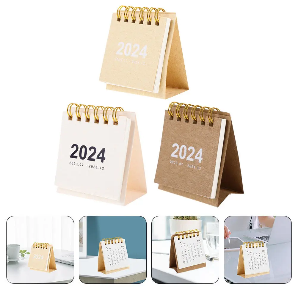 

Набор из 3 мини-календарей на 2024 год: настольные ежемесячные планировщики из плотной бумаги с защитой от просвечивания, для напоминаний о днях рождения и мероприятиях, декор