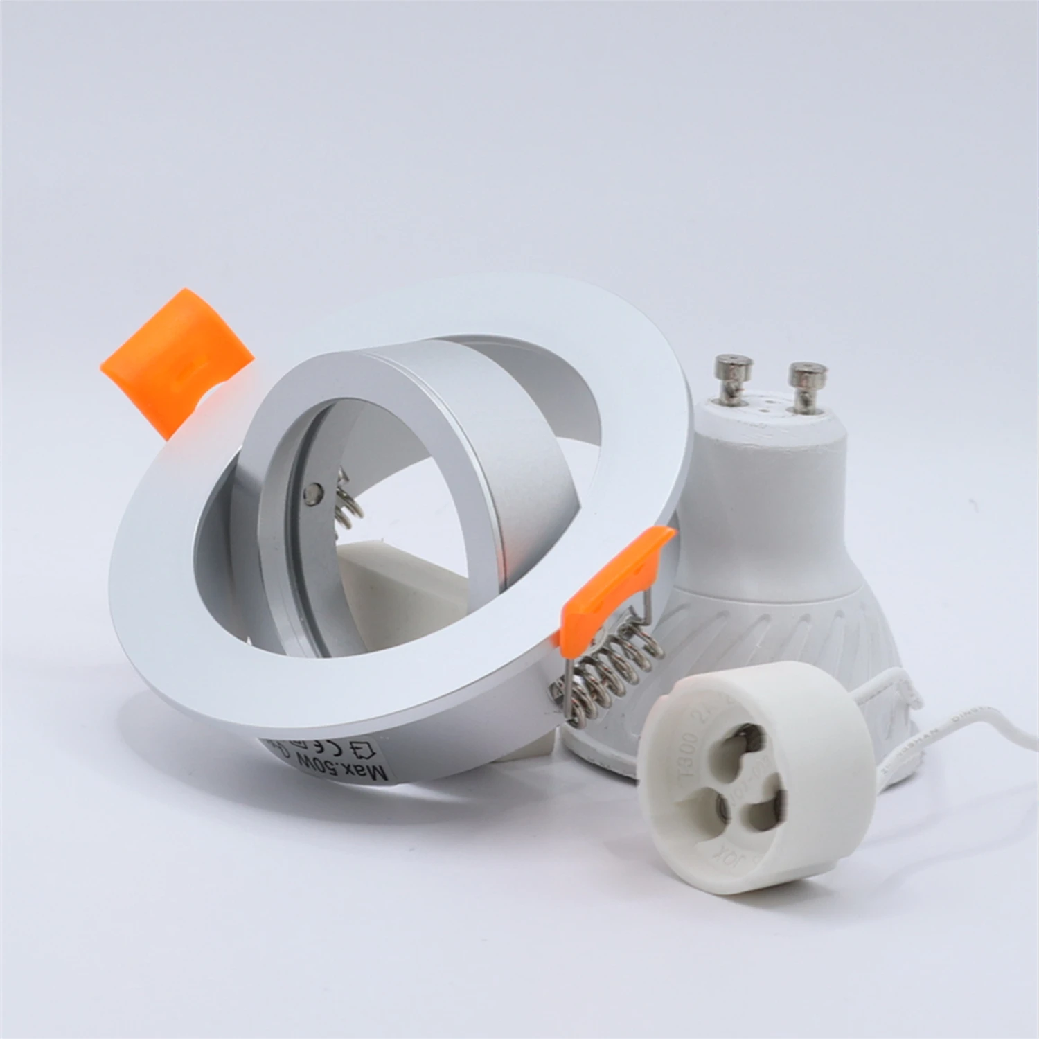 

Recessed Round White Black Silver Downlight Cutout 65mm Led Cob Spot Light Module Housing GU10 MR16 Led Modules Aluminum Frame