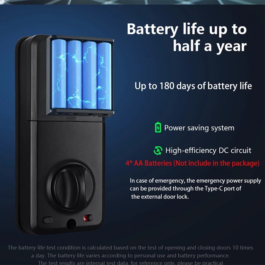 قفل ديدبولت الذكي مع مفتاح بطاقة IC بكلمة مرور بصمة الإصبع، قفل باب دخول بدون مفتاح مع قفل TTlock أو Tuya Wifi، 100 رمز مستخدم