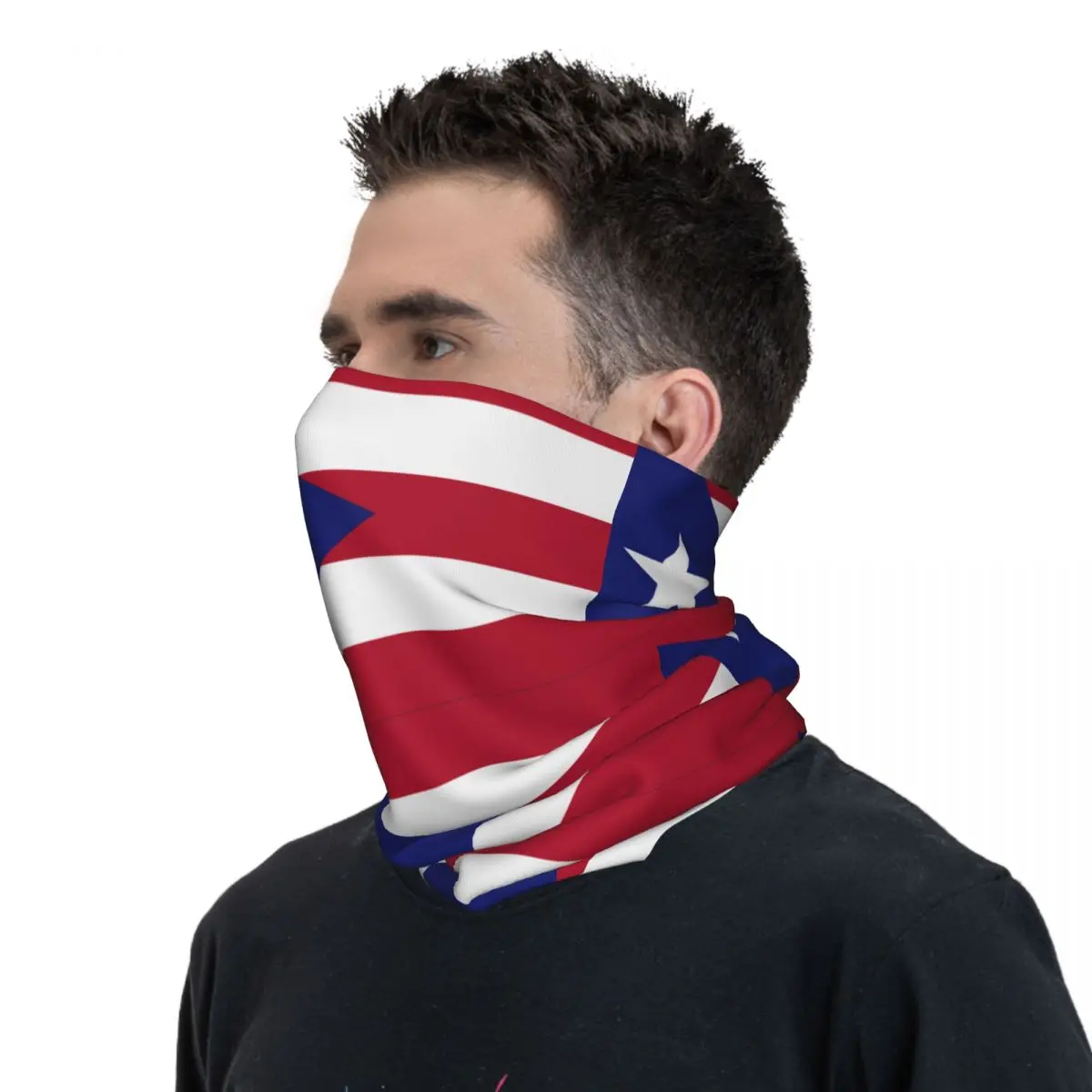 Bandana con estampado de bandera de Puerto Rico para hombre y mujer, pañuelo multifunción para ciclismo, transpirable