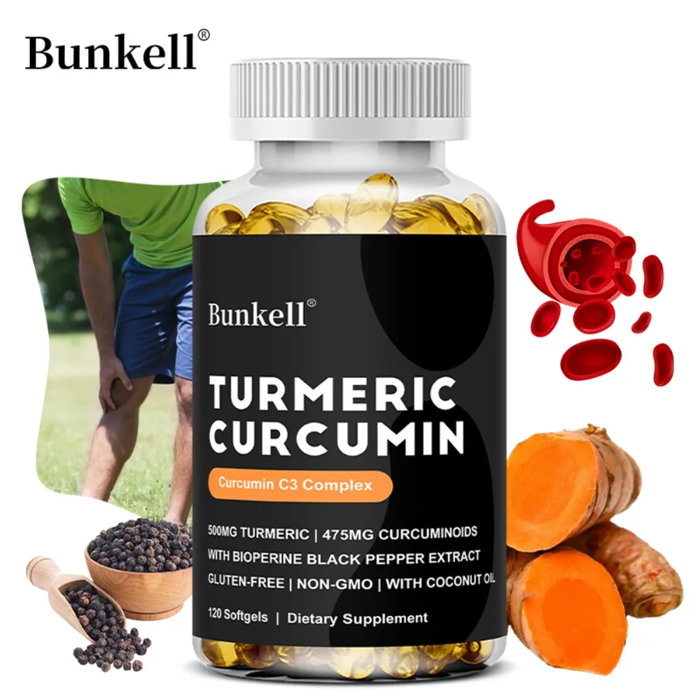 

Turmeric Supplement, 95% Curcuminoids with Bioperine, Non-GMO, Daily Support for Joint and Immune Health, Promotes Absorption