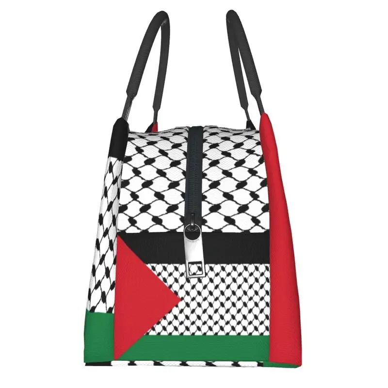 Palestine Flag Resuable Lunch Box Women Waterproof Palestinian Hatta Kufiya Keffiyeh Pattern Thermal Cooler Food Lunch Bag