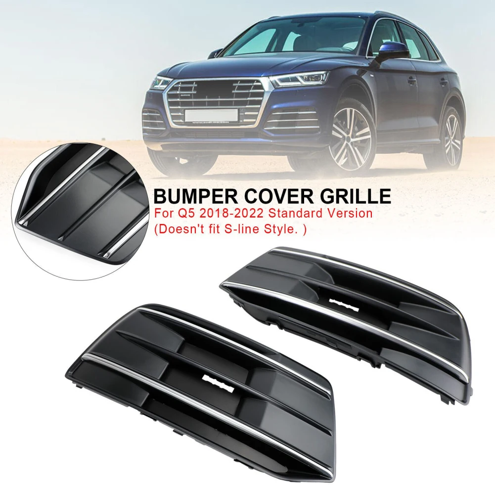 80A807679D 1 Pair Front Bumper Cover Lower Grille Bezel Insert Fog Lamp Frame Compatible For Audi Q5 Q5l 2018-2022 AU0807118