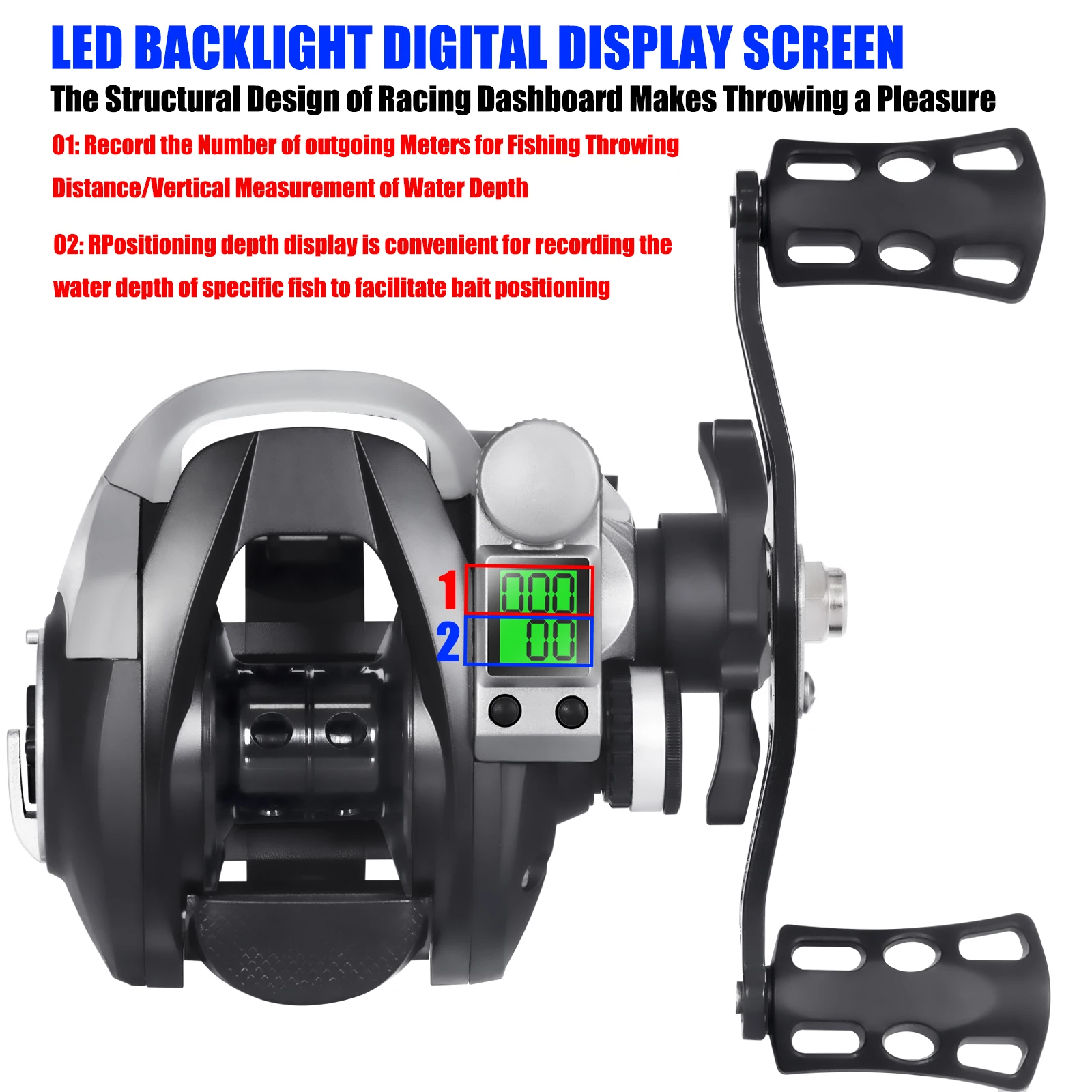 Led Screen Electronic Fishing Reel Baitcasting High Speed 7.2:1 10kg Waterproof Sea Saltwater Ice Fishing Wheel Moulinet Casting