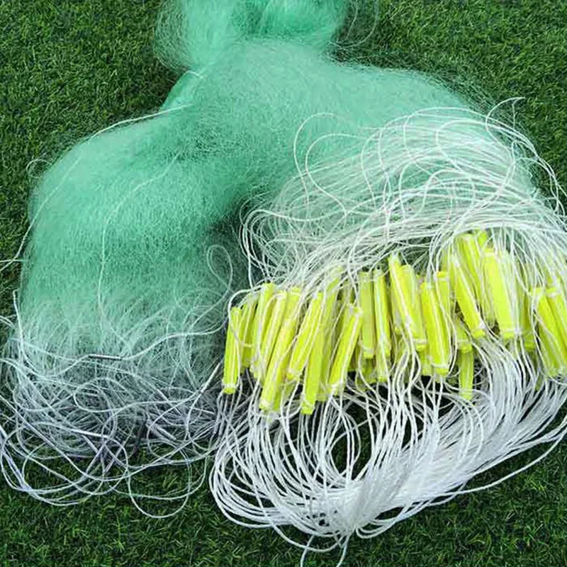 Lawaia 100M/80M Thick Gillnet 3-layer Fishing Net Green Silk Fishing Gear Accessories Fishing Trap Network Fishnet Plastic Float