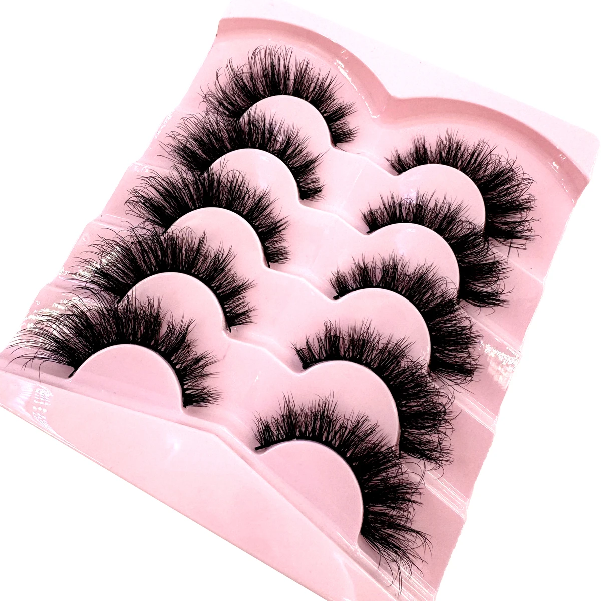 5 Paar 3D-Nerzwimpern, russisches Volumen, flauschige, natürliche falsche Wimpern, dicke, dramatische Nerzwimpern