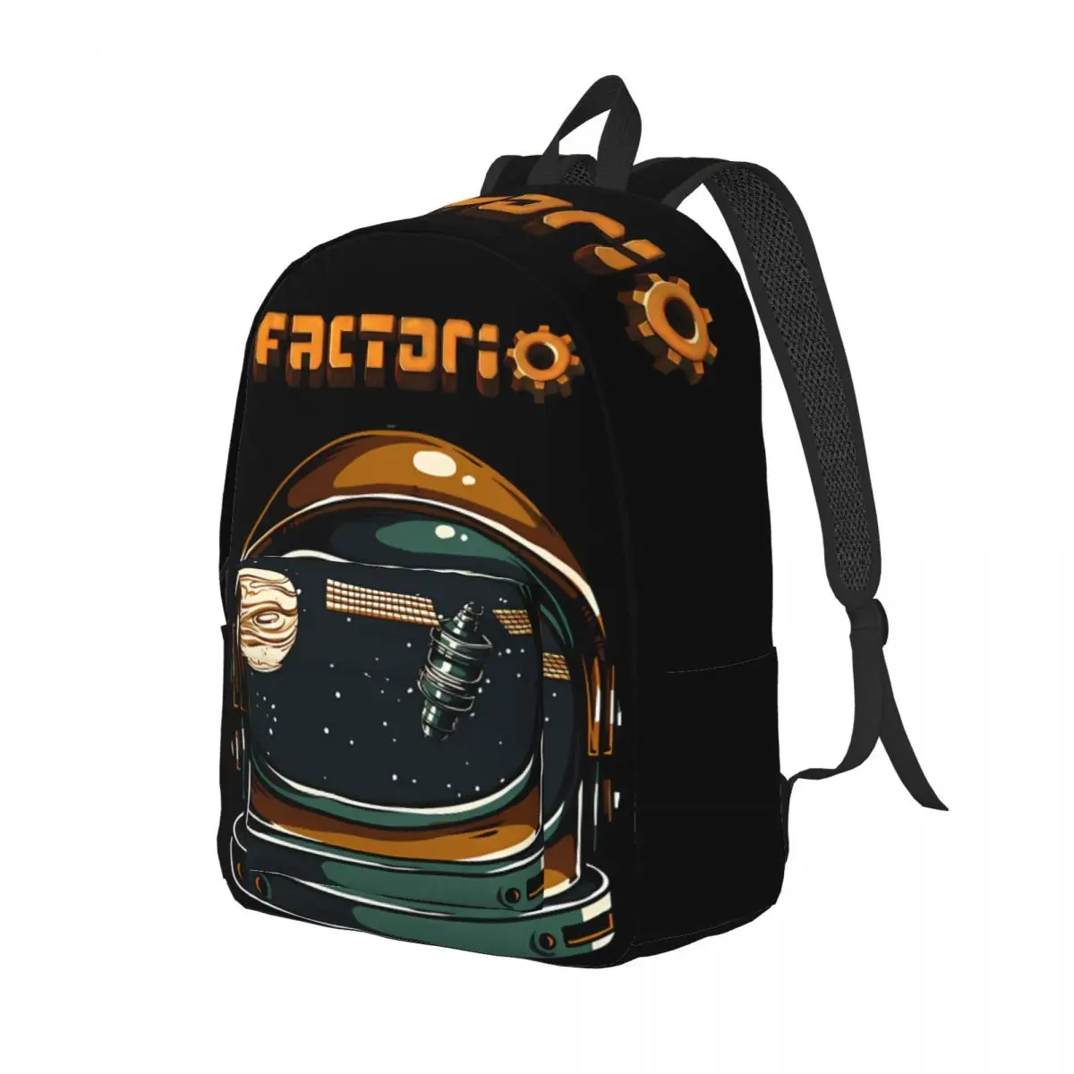 Space Handbag F-Factorio Game Couple Vintage For Work Office Birthday Zipper Closure Storage Bag