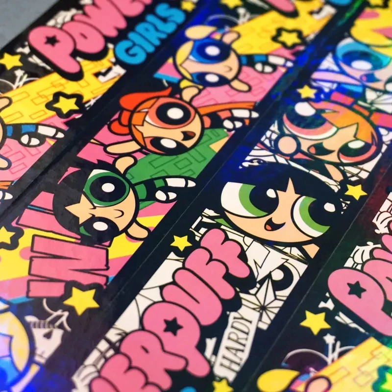 The Powerpuff Girls Cute Cartoon Reflective Stickers Kawaii Periphery Toy Adorkable Trunk Hand Account Decorate Holiday Gifts