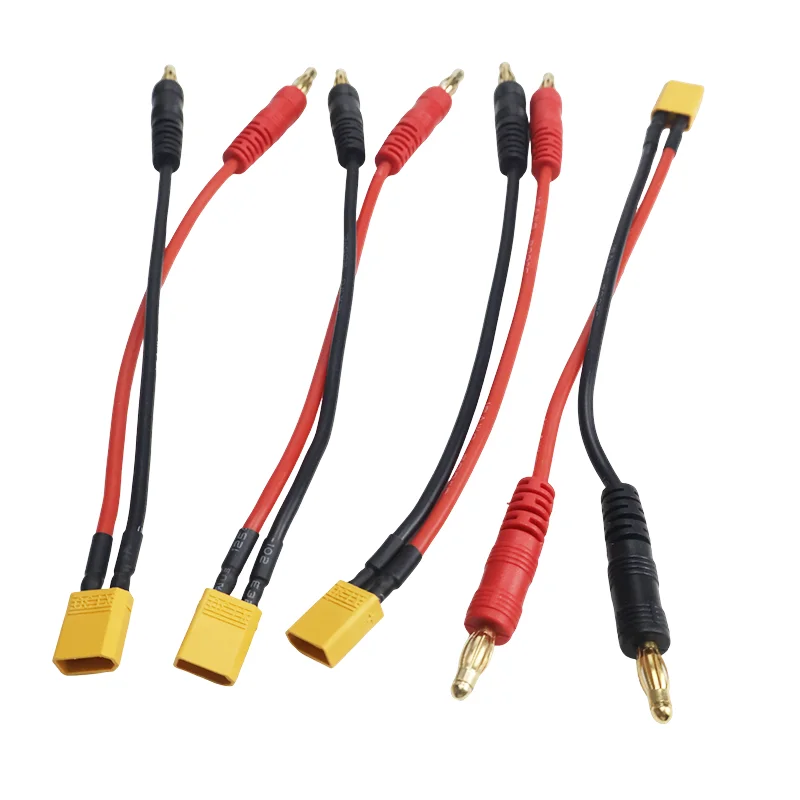 4pcs 150mm 4.0 To XT60 XT30 XT90 EC5 Adapter Plug Charge Lead 4.0 Banana Plugs Charge Cable Silicone Wire for Lipo Expand