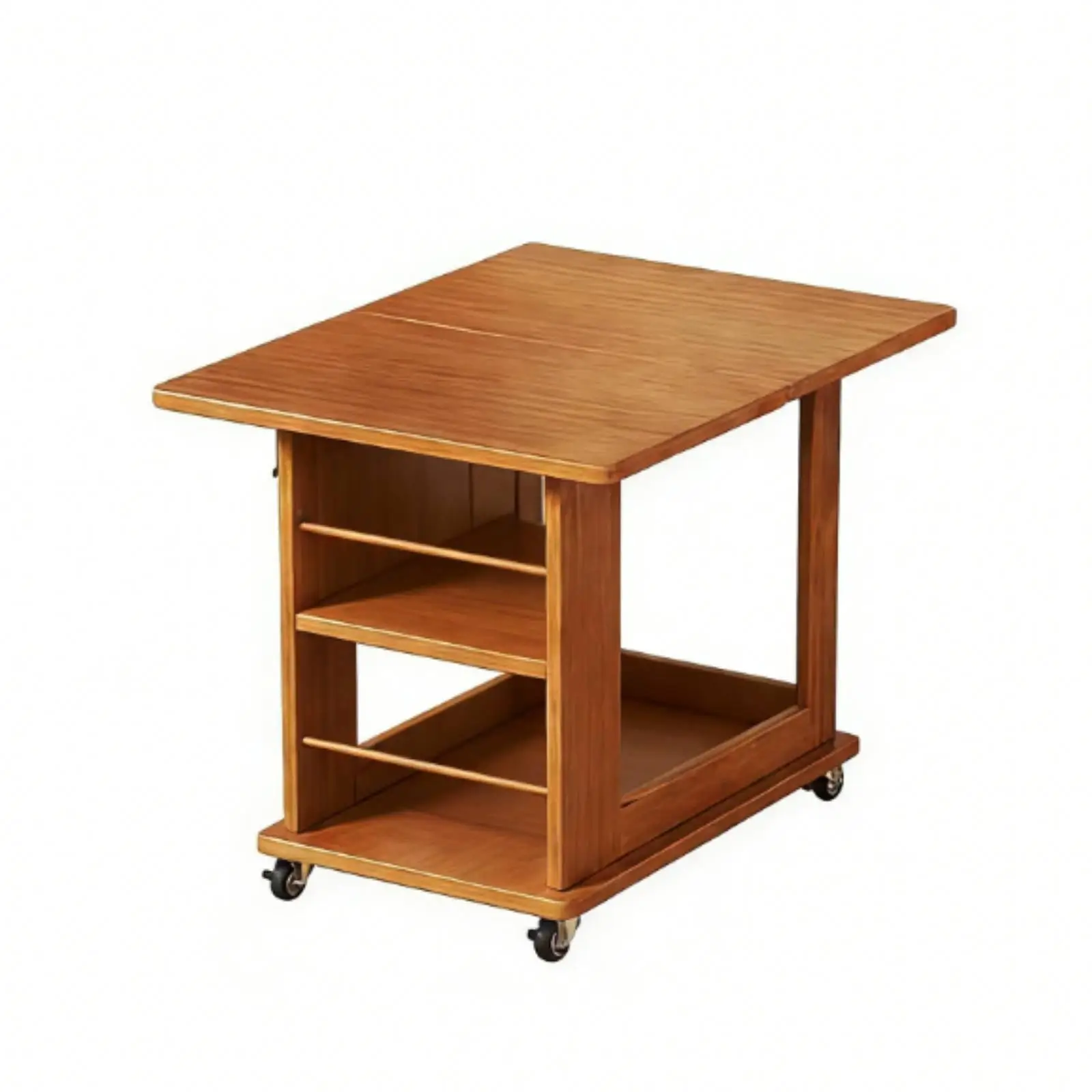 adaptable Rolling Cabinet Movable with casters Tea Table Foldable Design Household Furniture for Homeowners, Hosts, Living Room,