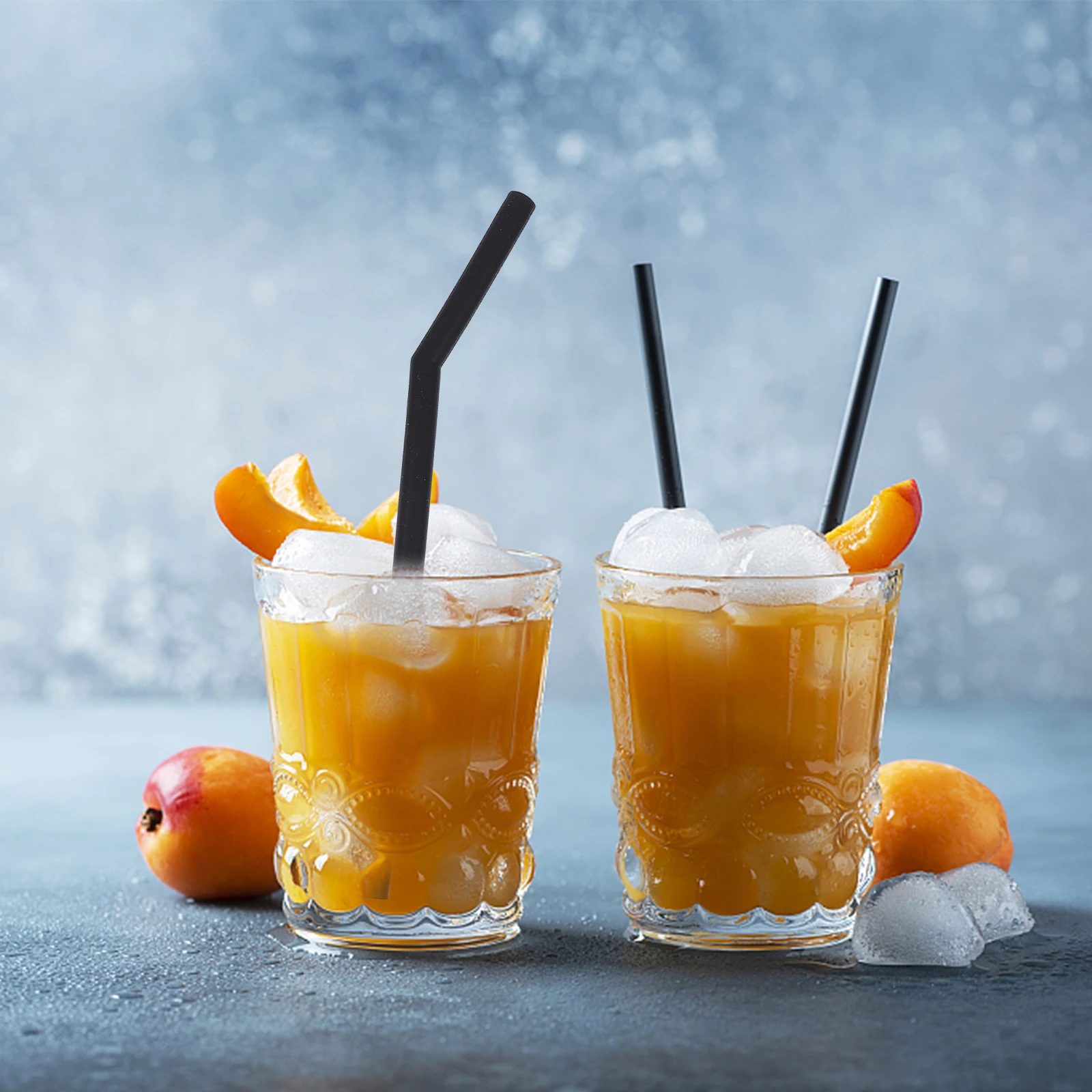 

16 pcs Portable Folding Silicone Straws Reusable Coffee Drink Beverage Household Milk Tea Creative Convenient