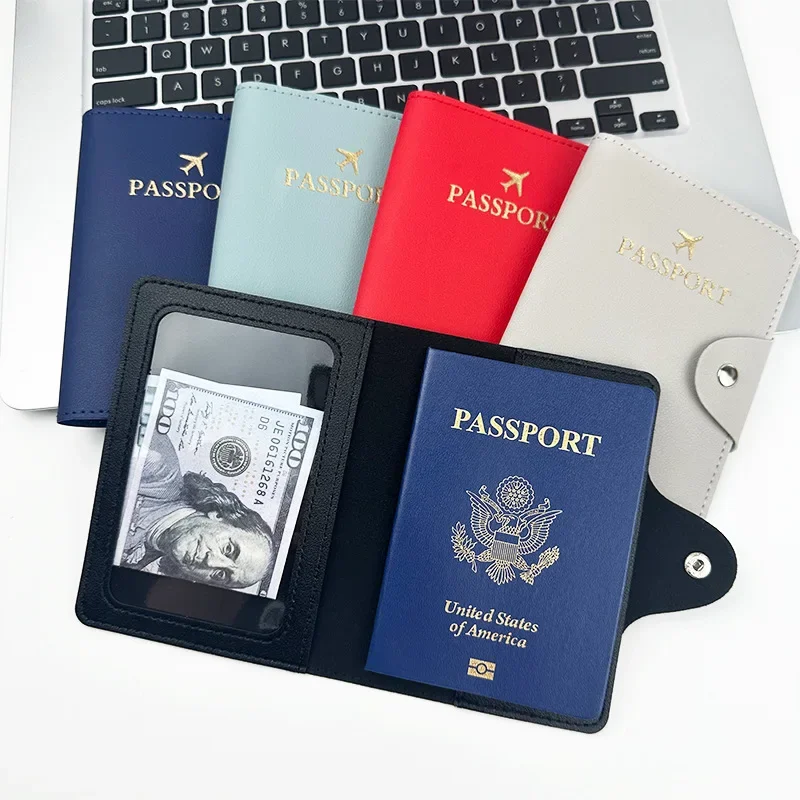 Fashion Business PU Leather Passport Cover Holder Multi-Function ID Bank Card Wallet Case for Women Men Travel Accessories