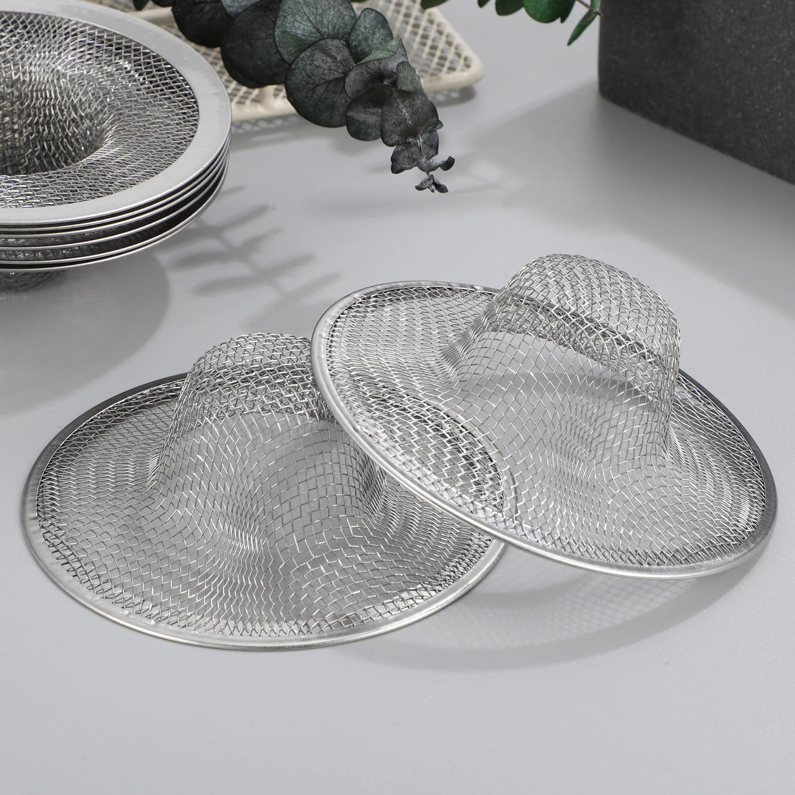 

8Pcs Sink Strainers Stainless Steel Mesh Screen for Kitchen Bathroom Sink Drain Filter Net Metal Strainer Shower Hair Catcher