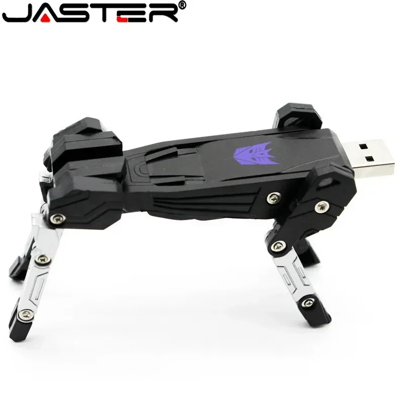 JASTER Toy Style USB Flash Drive 128GB Plastic Pen Drive 64GB Cartoon USB Stick 32GB Transformation Robot U Disk 8GB Waterproof