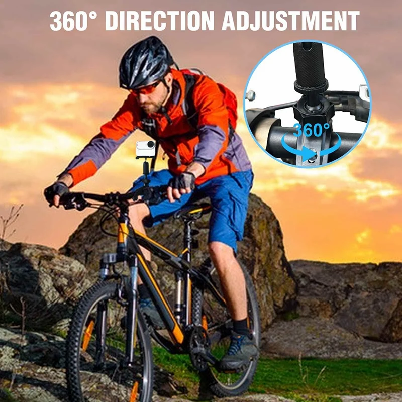 Penjepit kamera olahraga sepeda, klip dudukan penjepit 360 derajat braket berputar untuk kamera aksi Insta360 GO3