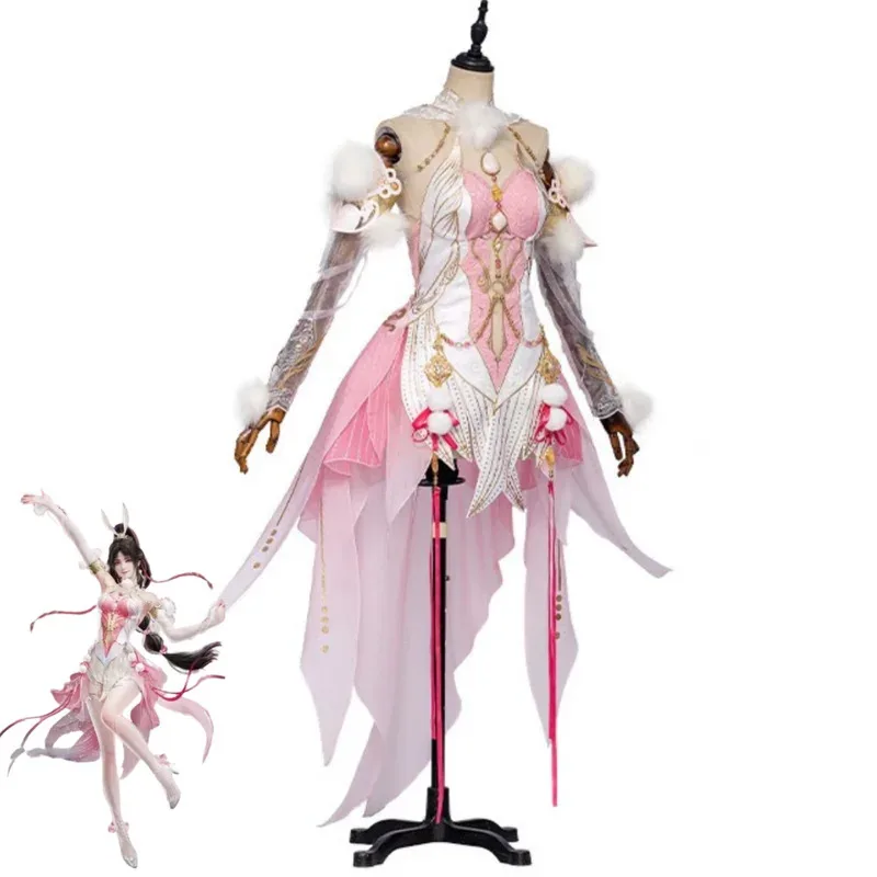 Игра Naraka: Bladepoint Kurumi Hu Tao Косплей Костюм Китайский Стиль Розовое Платье Hanfu Парик Женский Сексуальный Традиционный Фестивальный Костюм;8