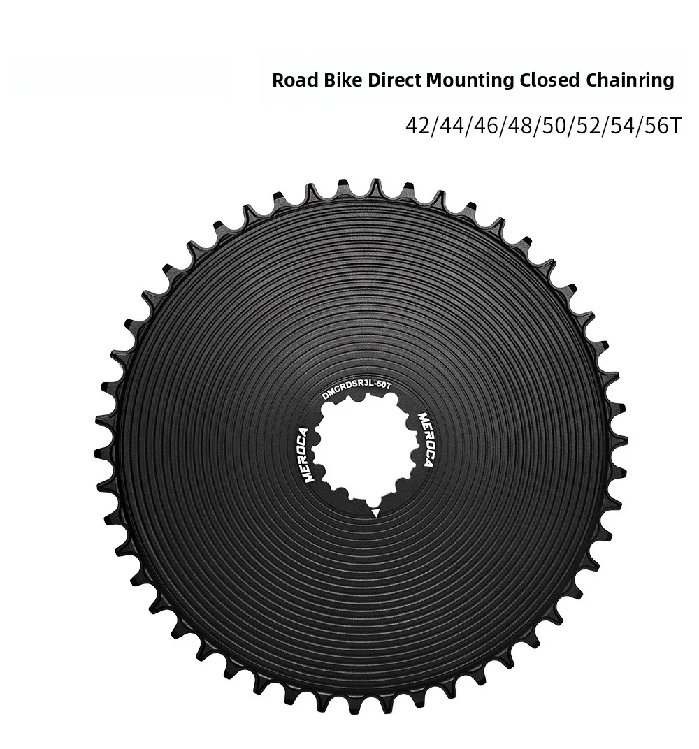 

MEROCA Road Bike Single Chainring, 8-12 Speed, Narrow-Wide Tooth, 3-Bolt Direct Mount, Aluminum Alloy CNC Closed Chainring