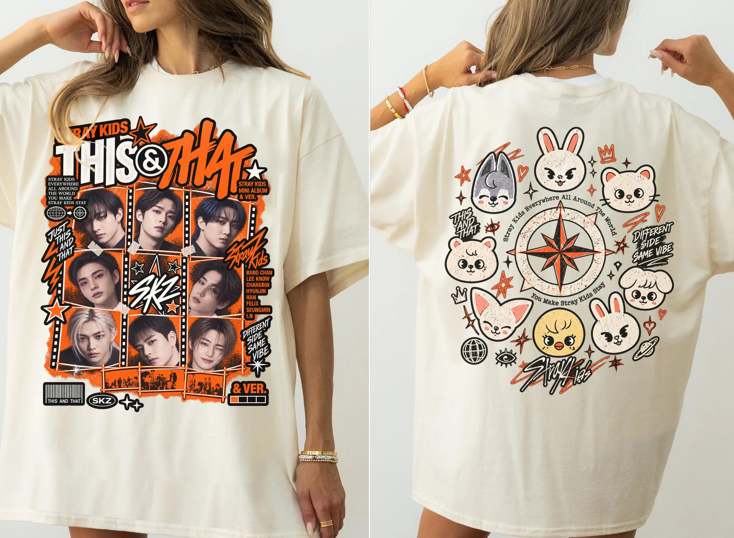 Stray Kids This 2026 That Album Tracklist Graphic T Shirt Kpop Vintage Retro Print Unisex Oversized Short Sleeve Tee Fans Merch