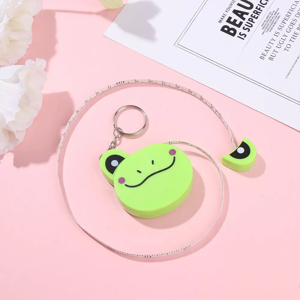 Leather Ruler 1M Soft Ruler Keychain Automatic Stretch Ruler Measuring Ruler Sewing Measure Ruler Cartoon Animal Tape Measure