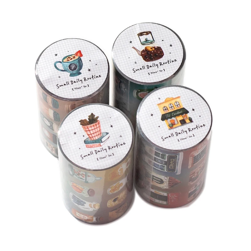 Card Lover 70m * 2m 1 rolka [Small Daily Series] Daily Life Themed Hand Account Deco Masking Tape Washi Tape Material Scrapbook Kit