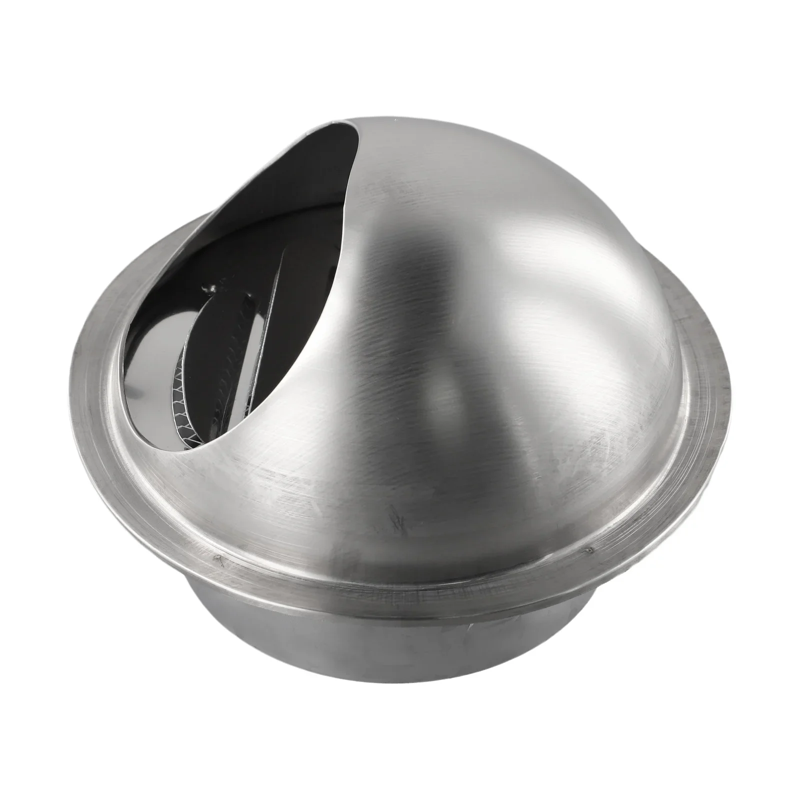 Stainless Steel Round Bull Nosed External Extractor Wall Vent Outlet Ceiling Air Vent Grille Ducting Cover Outlet Heating Coolin