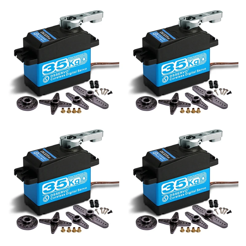

4PCS 35kg /25kg Digital RC Servo High Torque Coreless DS3235 DS3225 Stainless SG Waterproof for Robotic DIY RC Car 180/270 Angle