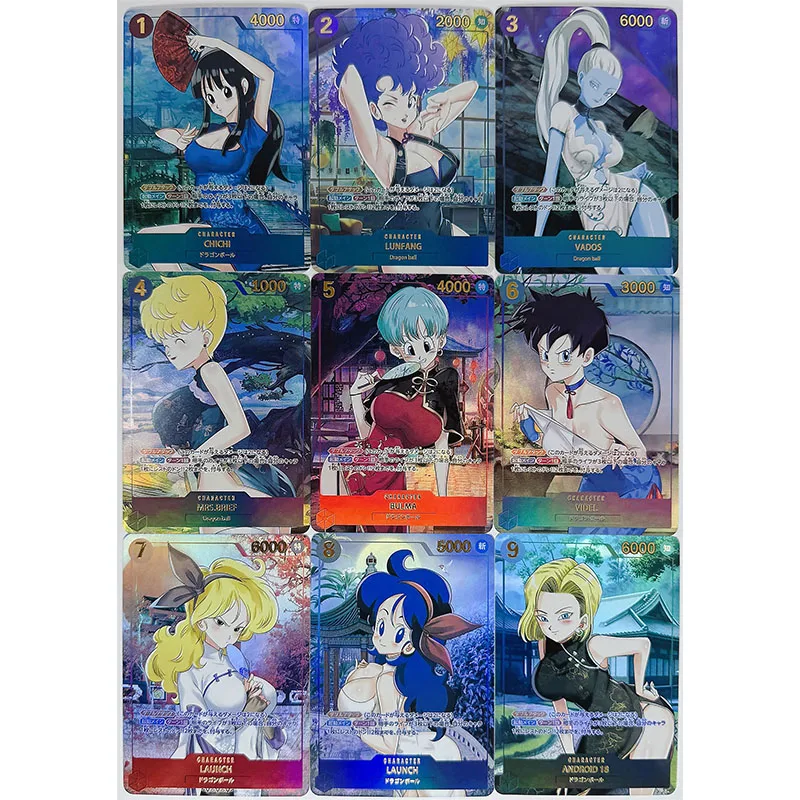 Anime Character DIY Collectible Card Bulma Android 18 Boys Game Rin Suma Laser Flash Card Boy Game Toys Christmas Birthday Gift