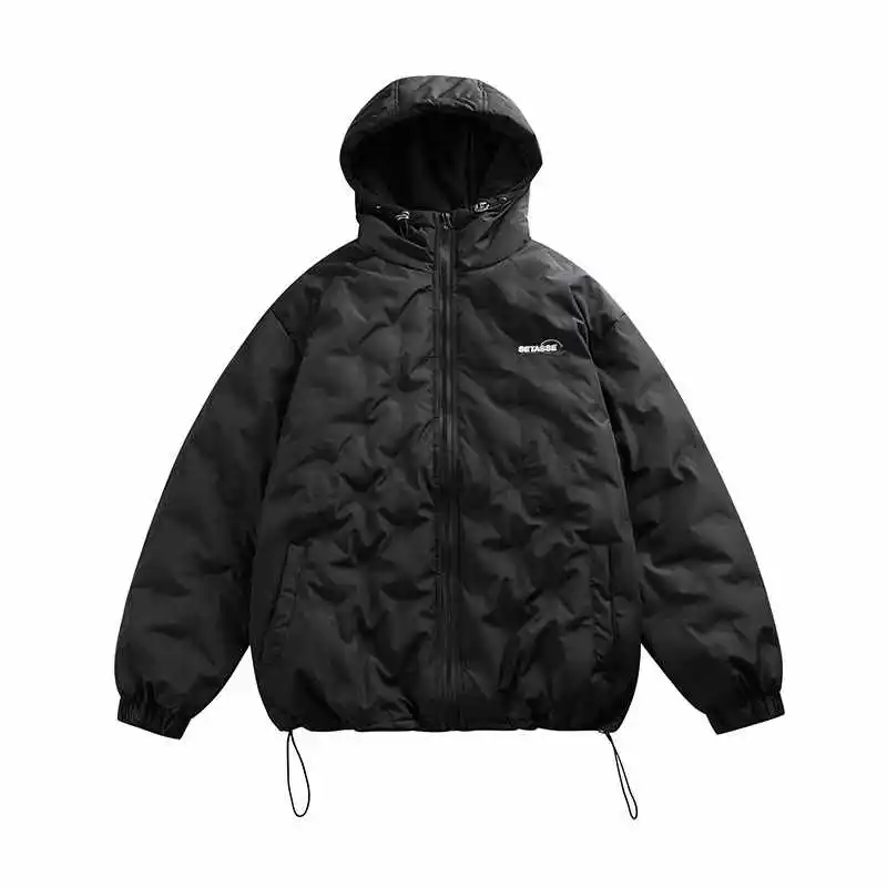 Winter American Hooded White Down Jacket Men's and Women's Short Couple Lightweight and Thick Warm Casual Coat