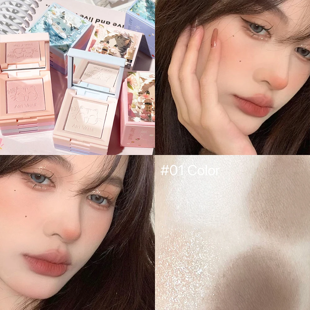 4-Farben-Glitzer-Lidschatten-Palette, koreanisches rosa Lidschatten-Puder, Pigmente, langanhaltendes Make-up, Textmarker, schimmernde Augenkosmetik