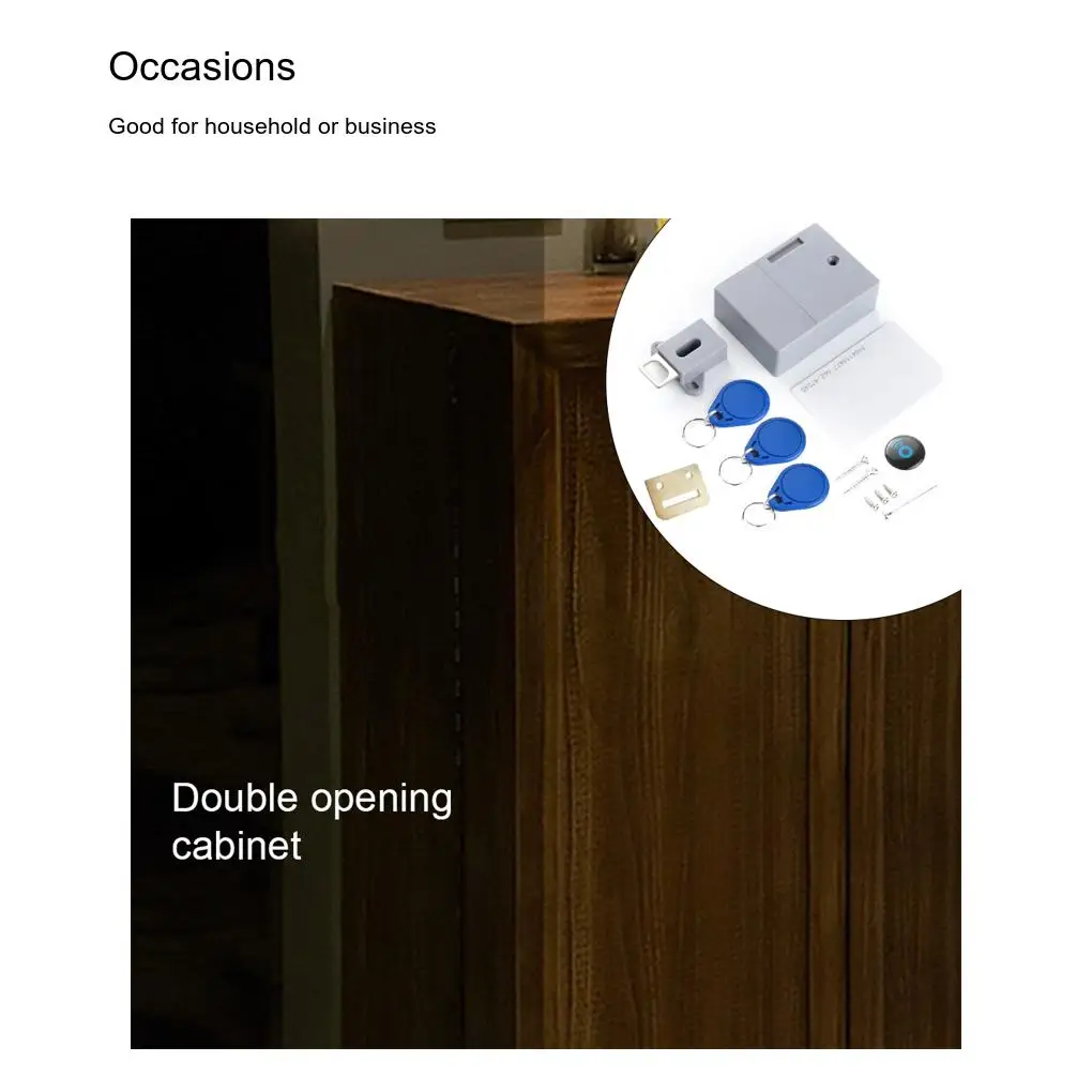 أقفال إلكترونية ذكية مع 3 مفاتيح مستشعر غير مرئي قفل البطاقة الممغنطة فتح الباب الذكي لأجهزة الأثاث #5