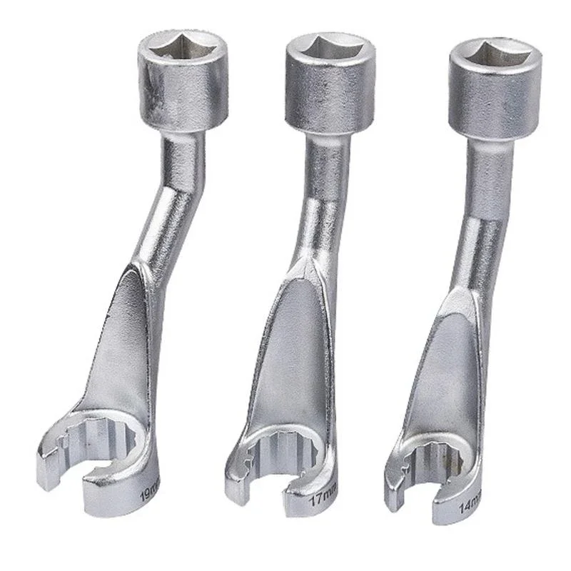 

14mm/17mm/19mm Car Fuels Line Spanner Wrench Suitable for Easy Injector Maintenance Steel Comfortable Grip Easy Handling