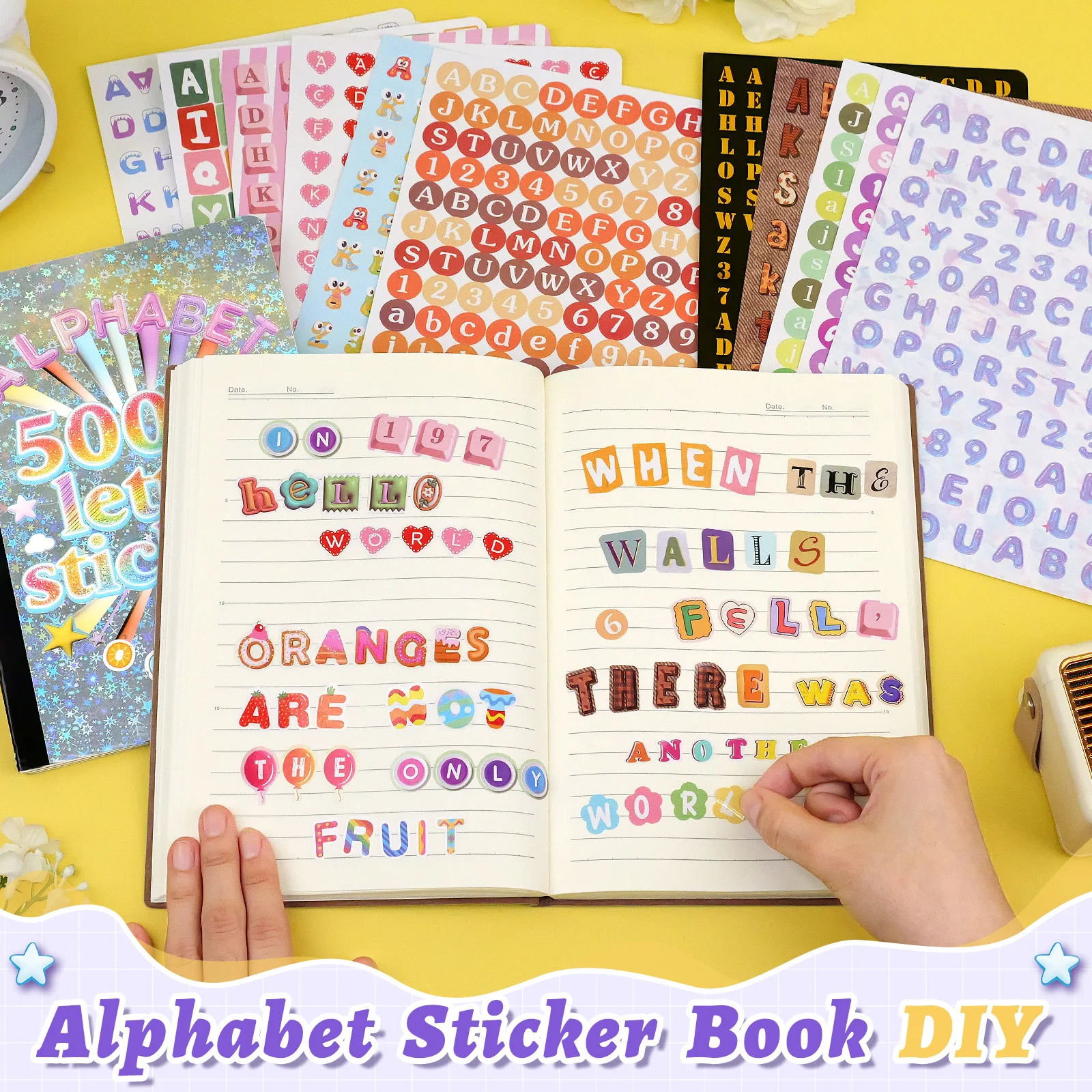 5000 PCS+ Alphabet Stickers Book, Self-Adhesive Colorful Stickers, Letters & Numbers for DIY Crafts Scrapbooking Notebook Laptop view 4
