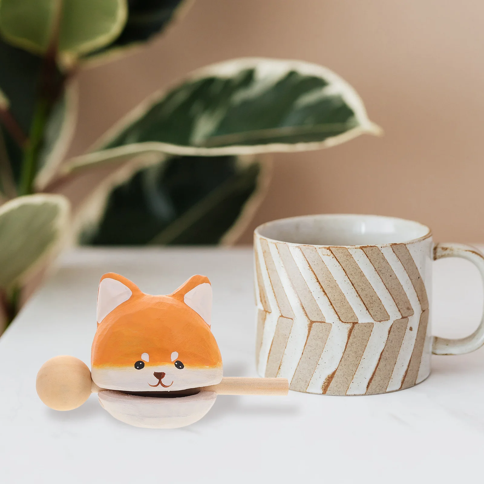 

Wooden Fish Stress Relief Block Creative Meditation Ornament Calming Zen Desktop Decoration Home Office Relaxation Focus