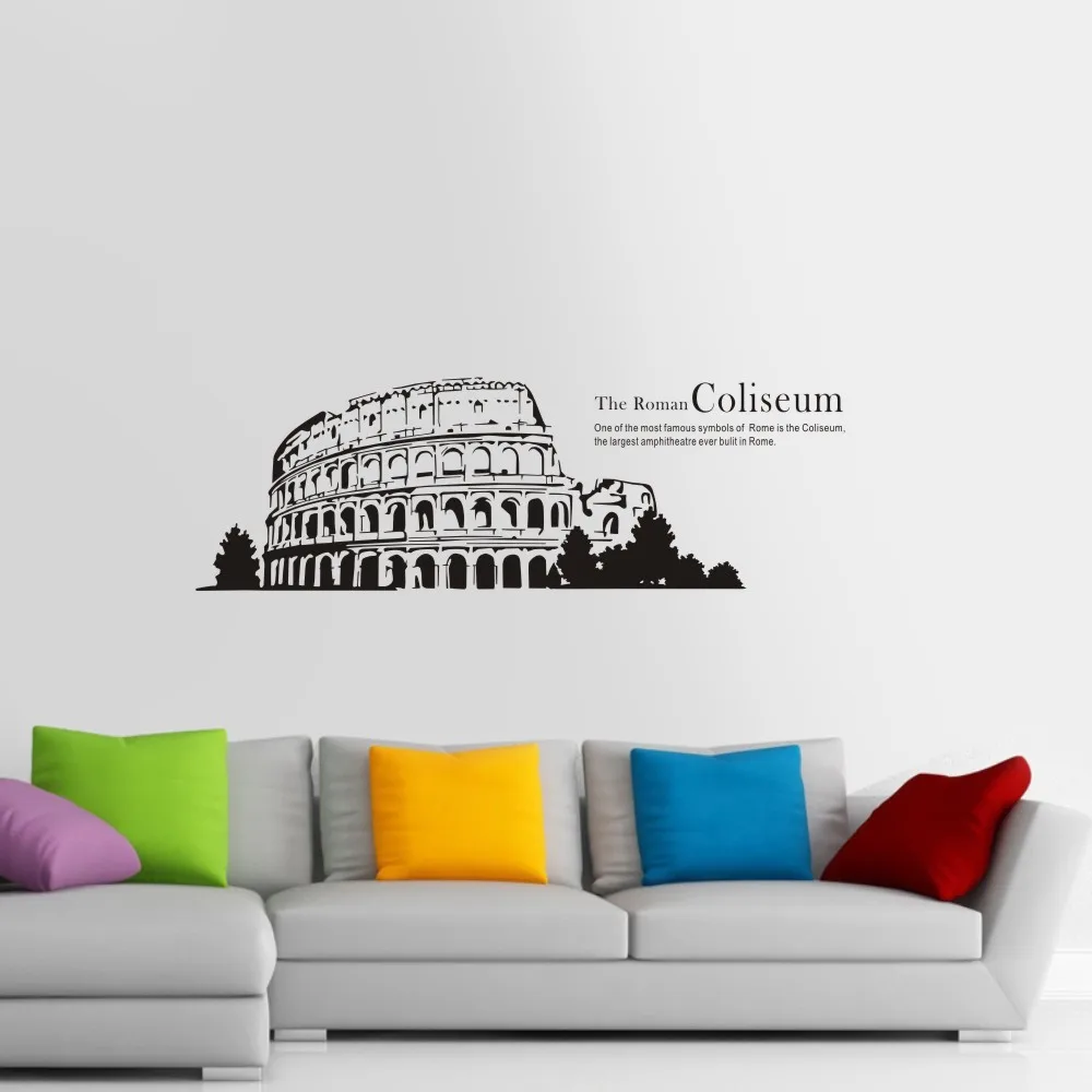 Colosseum Skyline Wall Decal Sticker Vinyl Decor Mural Art Living Room Home Decoration Landmark Skyline