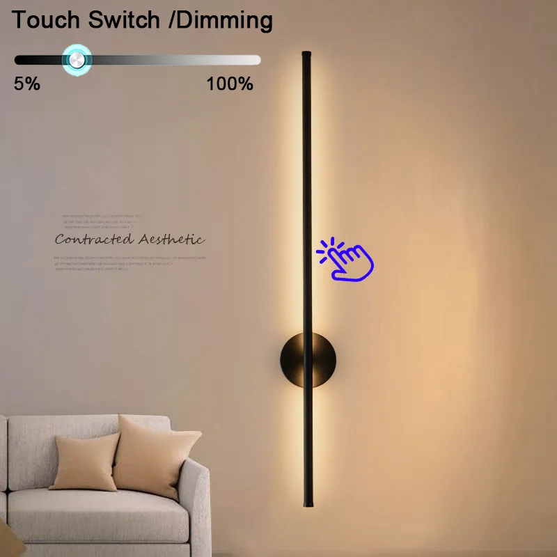 360° Rotatable Touch Dimmable LED Wall Lamps Bedroom Bedside Lamp Body Touch Dimming Wall Lights Wall Sconce Aisle Hard-wired