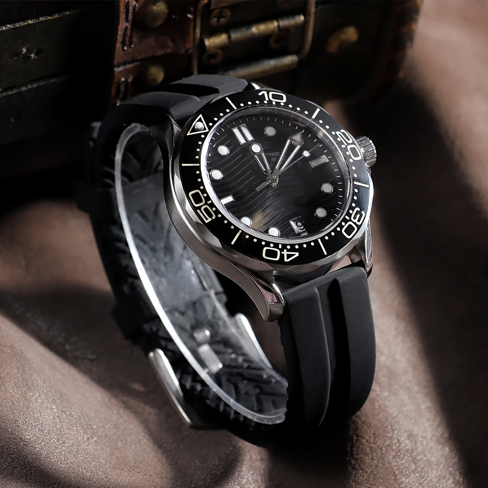 Черный резиновый ремешок увеличенной длины большого размера 20 мм 22 мм для Omega для Seiko для Rolex, водонепроницаемый ремешок для часов, мужской и женский браслет